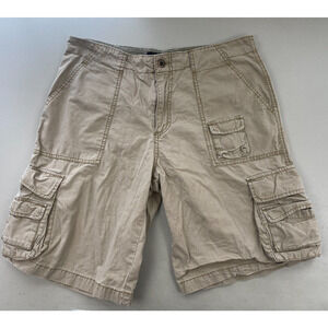 Old Navy Cargo Shorts Mens 33 x 12 Tan Ripstop Canvas Midweight Vintage Y2K